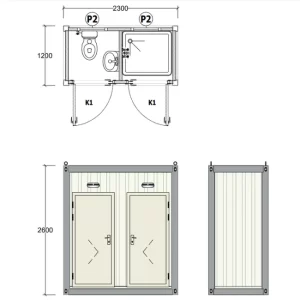 Bungalow de chantier sanitaire WC + Douche