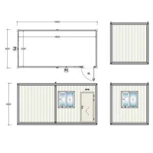 Bungalow de chantier 5x2.4m